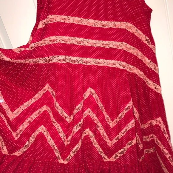 Voile and Lace Trapeze Slip Cherry Combo - Picture 6 of 7